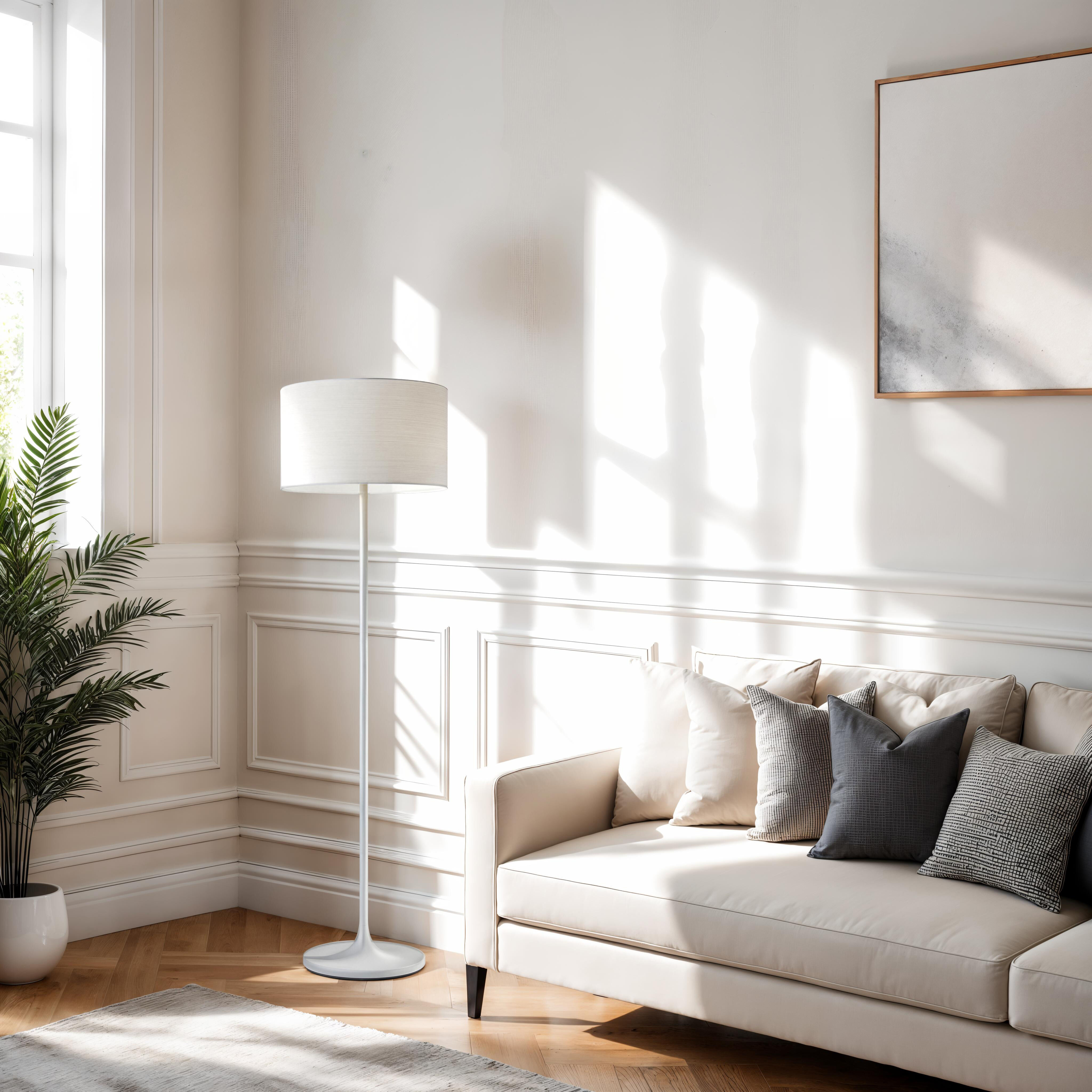 Oslo 60 inch 100.00 watt White Floor Lamp Portable Light